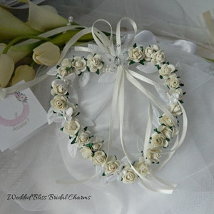 Wedding bridal charm  Ivory Pearl and Ivory  roses Keepsake Heart - Rose & Butterflies-Something Blue -Bridal charm keepsake- Keepsake Boxed