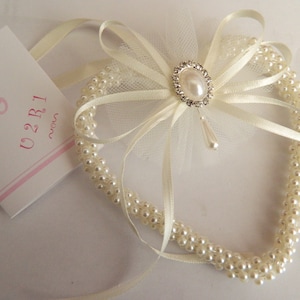 Wedding bridal charm Ivory Pearl Keepsake Heart - Wedding Keepsake -Rhinestone Oval Pearl -Bridal charm keepsake