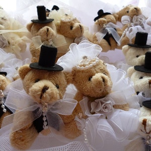 Bride and Groom wedding bears Keepsake charm IVORY BEARS ONLY- keepsake boxed
