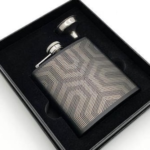 Frequency - Black Stainless Steel Flask - Christmas Gift - Gift For Wedding - Groomsmen Gift - Sacred Geometry - Cerebral Concepts