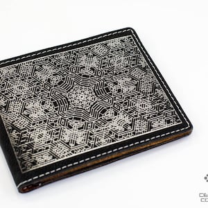 Mech Master Mike Wallet - Cuir végétalien doux et durable - Laser gravé avec « Tubes à vide » - Design par Mike Cole - Cadeau pour petit ami