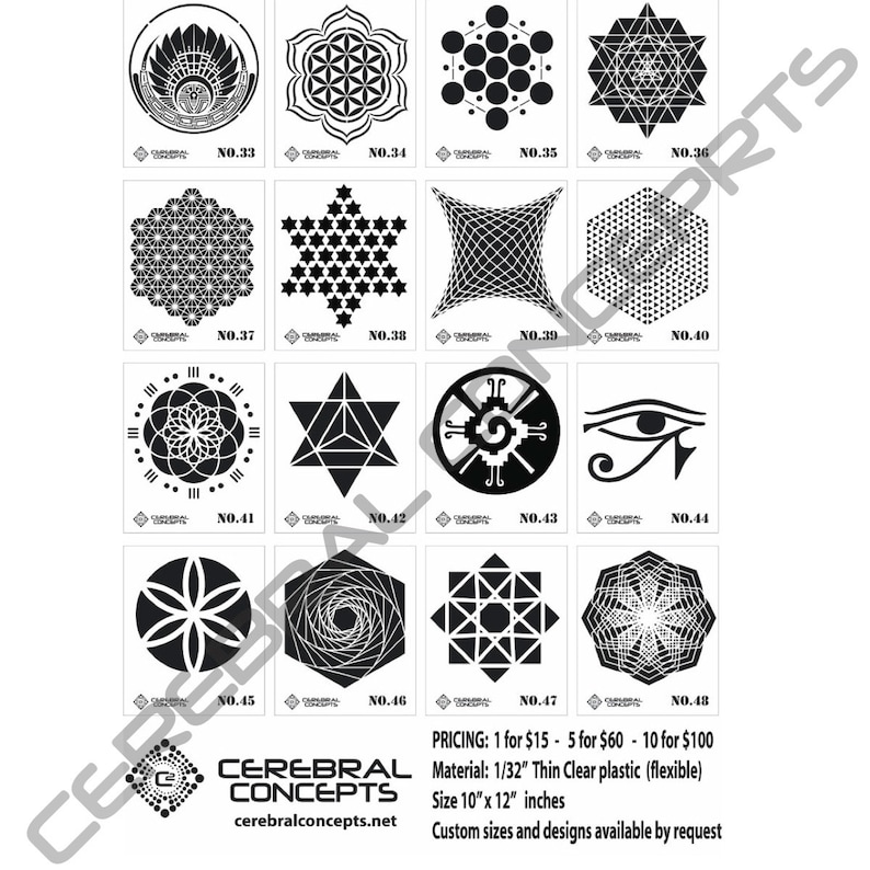Sacred Geometry Designs and Patterns Stencils Airbrush Etsy