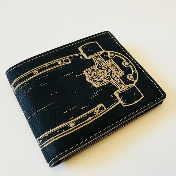 Skateboard Wallet Soft and Durable Vegan Leather Laser Etsy