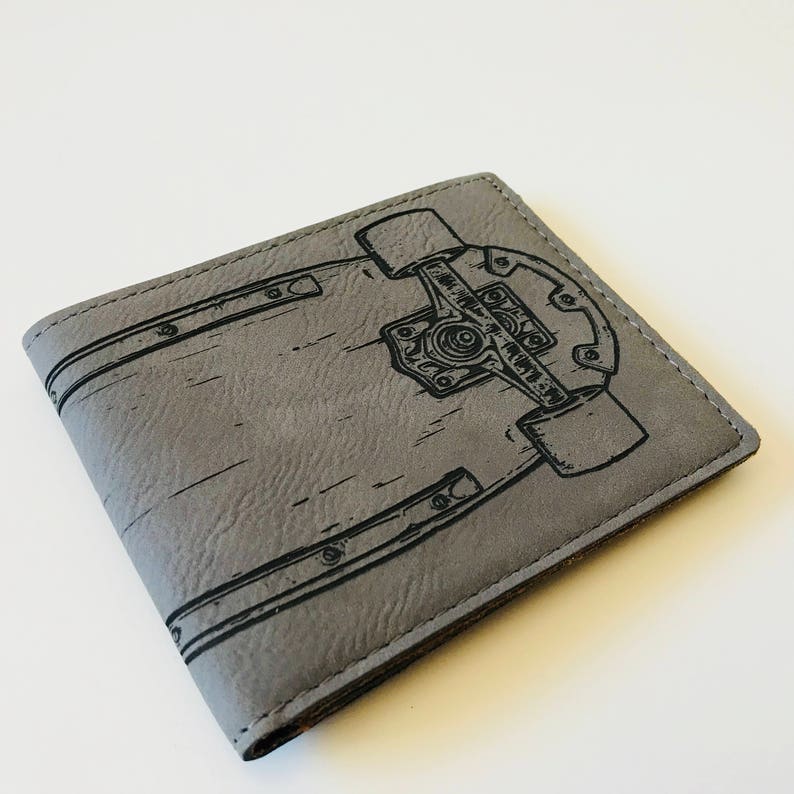 Skateboard Wallet Soft and Durable Vegan Leather Laser Etsy