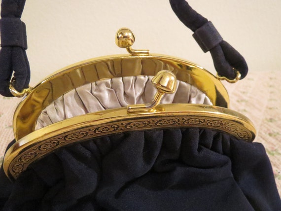 Darling 1940s Black Fabric Evening Bag