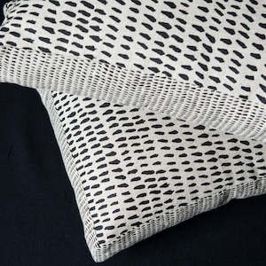 Brushstroke Black 40cm x 40cm box cushion - Hand screen printed. Listing is for one cover only.