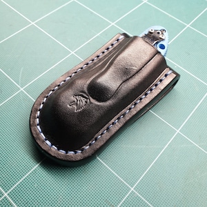 Leather pancake sheath pouch holster for Benchmade Griptilian or mini Griptilian or 940 or Bugout. image 4