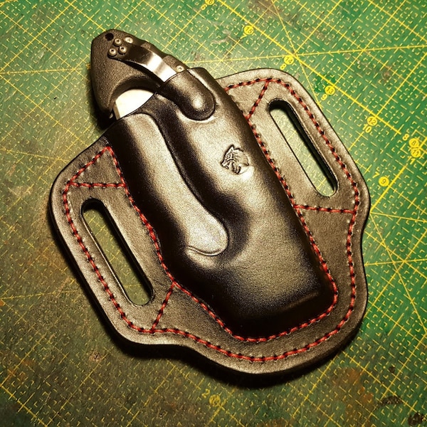 Leather pancake sheath pouch holster  for Cold Steel Spartan, SR 1  , Recon XL or Espada Large or 4 MAX