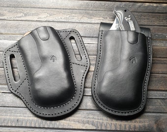 Leather pancake sheath pouch holster  for Cold Steel Mayhem