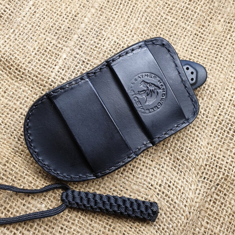 Leather pancake sheath pouch holster for Benchmade Griptilian or mini Griptilian or 940 or Bugout. image 6