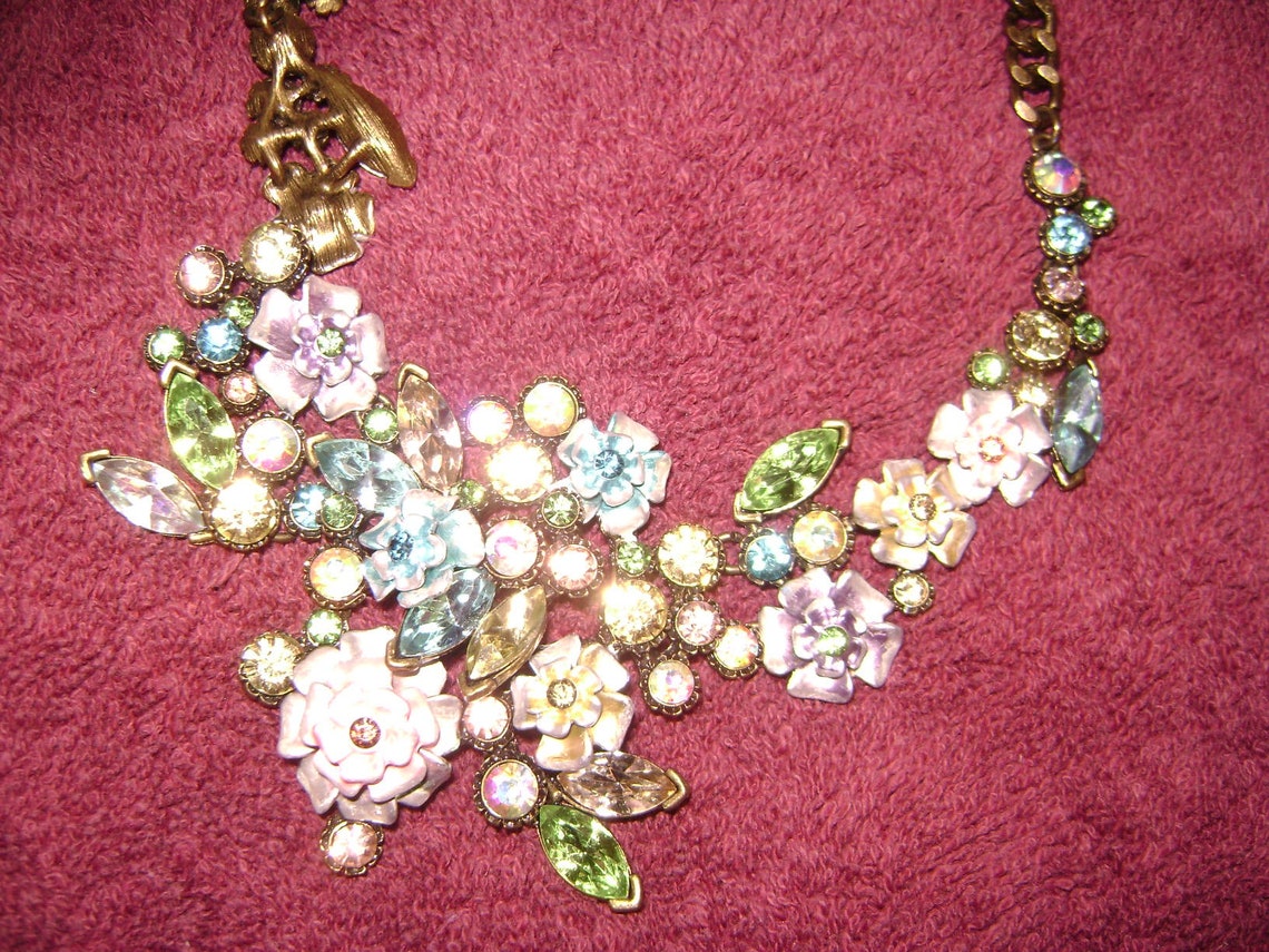 Chunky Flower Necklace Joan Rivers Collection Etsy