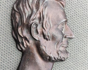 Abraham Lincoln Bronze Plaque Antique 1930s Presidential