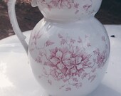 Victorian Ironstone Water Pitcher Flower Vase 1890s