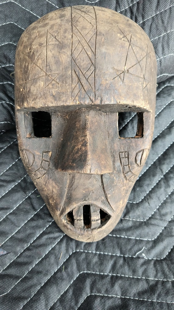 African Tribal Art Mask Mid Century 1950s Wall Art