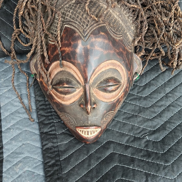 African Mask Female Cameroon Tribal Art Mask Mid Century 1950s