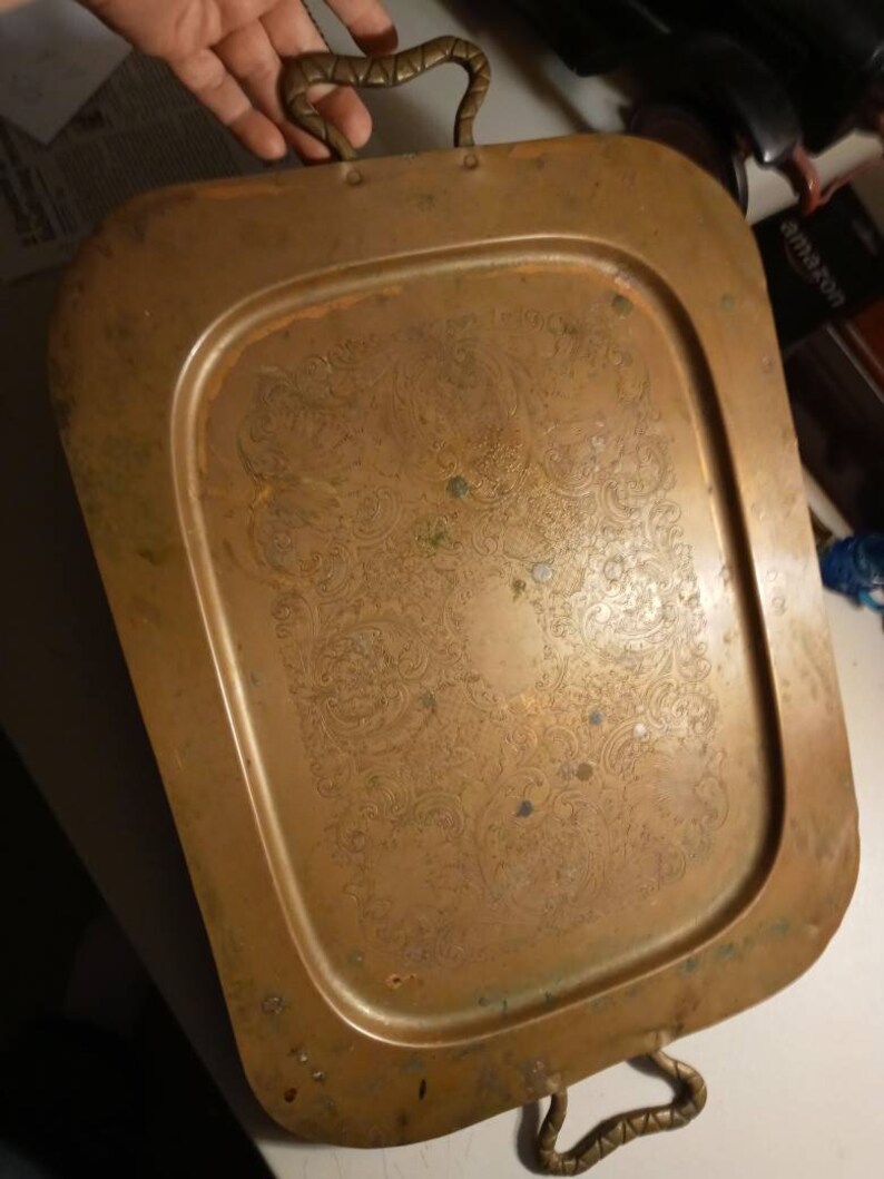 Craftsman Copper Serving Tray Vintage 1930 Arts and Crafts