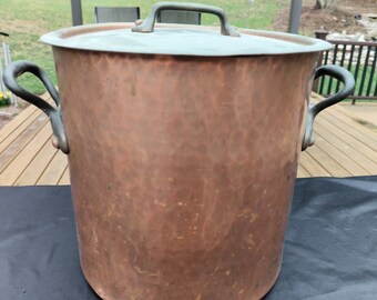 Copper Pot Vintage 1950's Copper Cookware Large Copper Pot