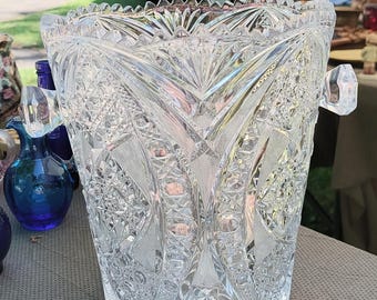 Cut Crystal Ice Bucket Vintage 1958 Barware Ice Buckets