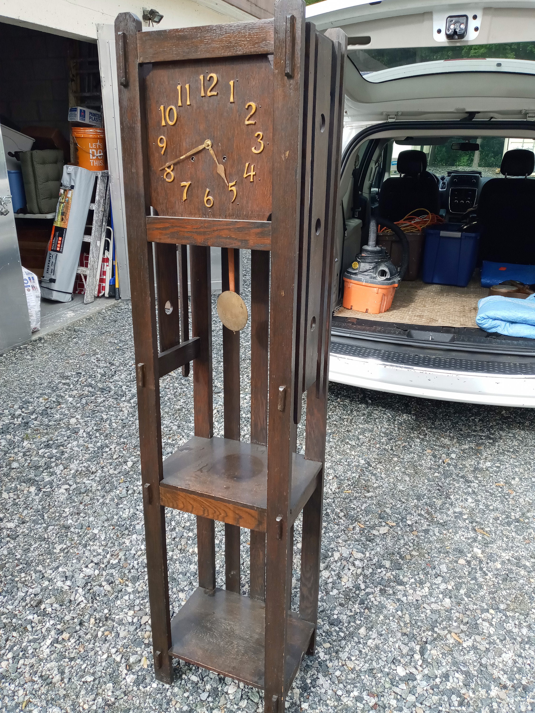 Craftsman Grandfather Clock Mission Oak Antique 1920 Etsy