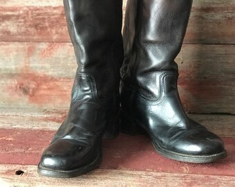 Frye Vintage Black Motorcycle Boots Size 12B