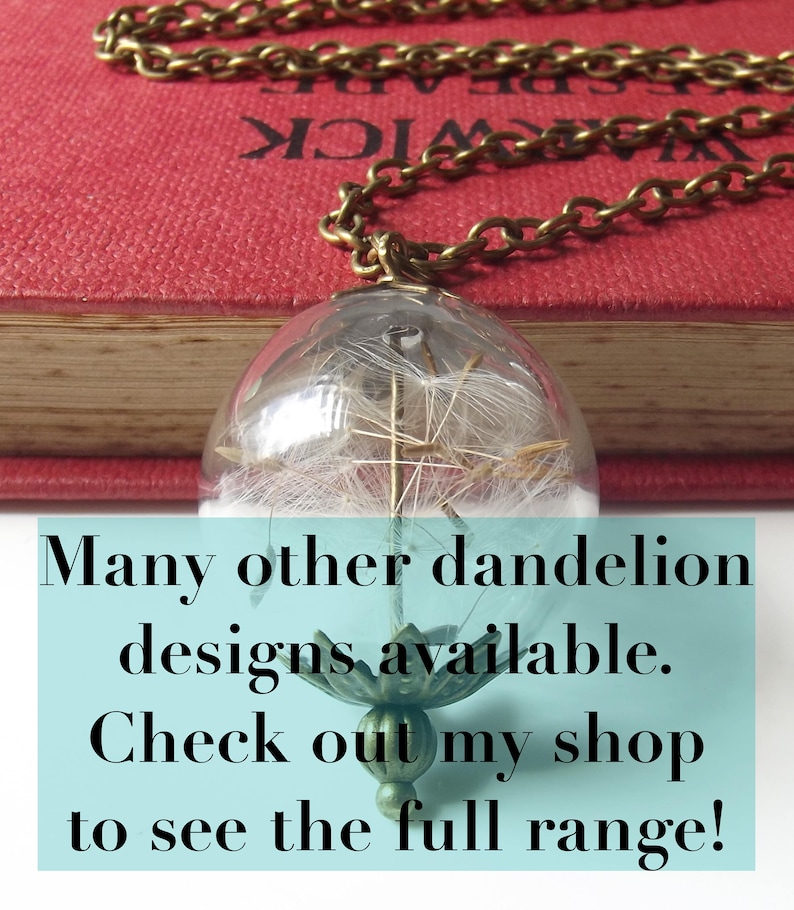 Dandelion seeds pendant with free gift box. image 5