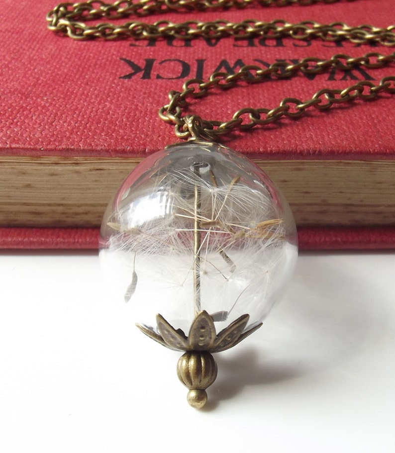 Dandelion seeds pendant with free gift box. image 4