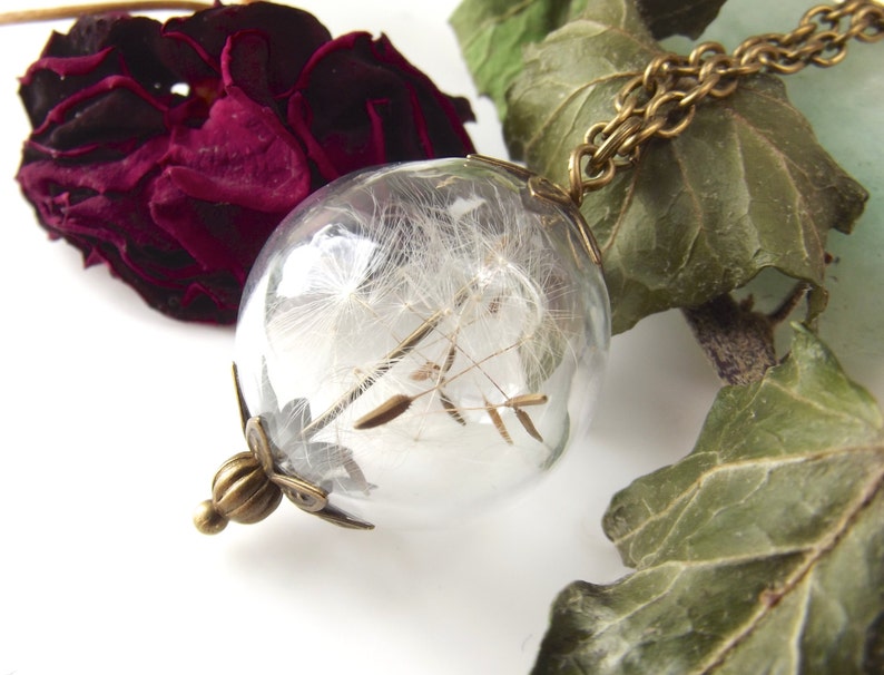 Dandelion seeds pendant with free gift box. image 2