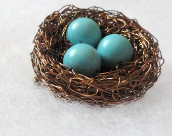 3,4,5,6,7,8.9.10.11,12,Birds nest brooch,Nest brooch , birds nest jewelry, turquoise birds nest, nest jewelry, turquoise brooch