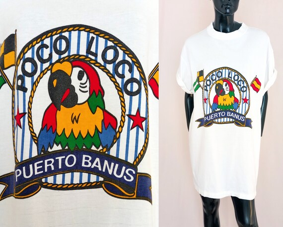 90s tshirt dress, poco loco tshirt, oversized tshi