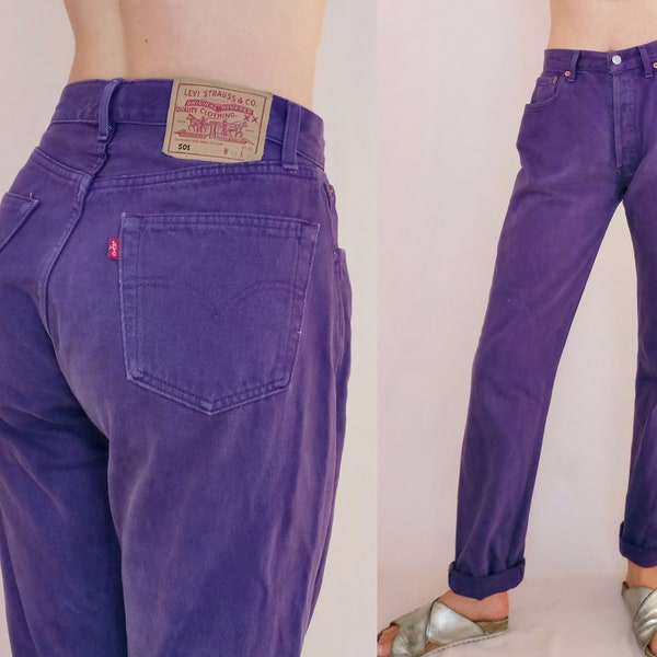 RESERVED - Purple Levi 501, 90s Levis 501, vintage jeans, 29 35, tall, unisex jeans, boyfriend jeans, medium, M