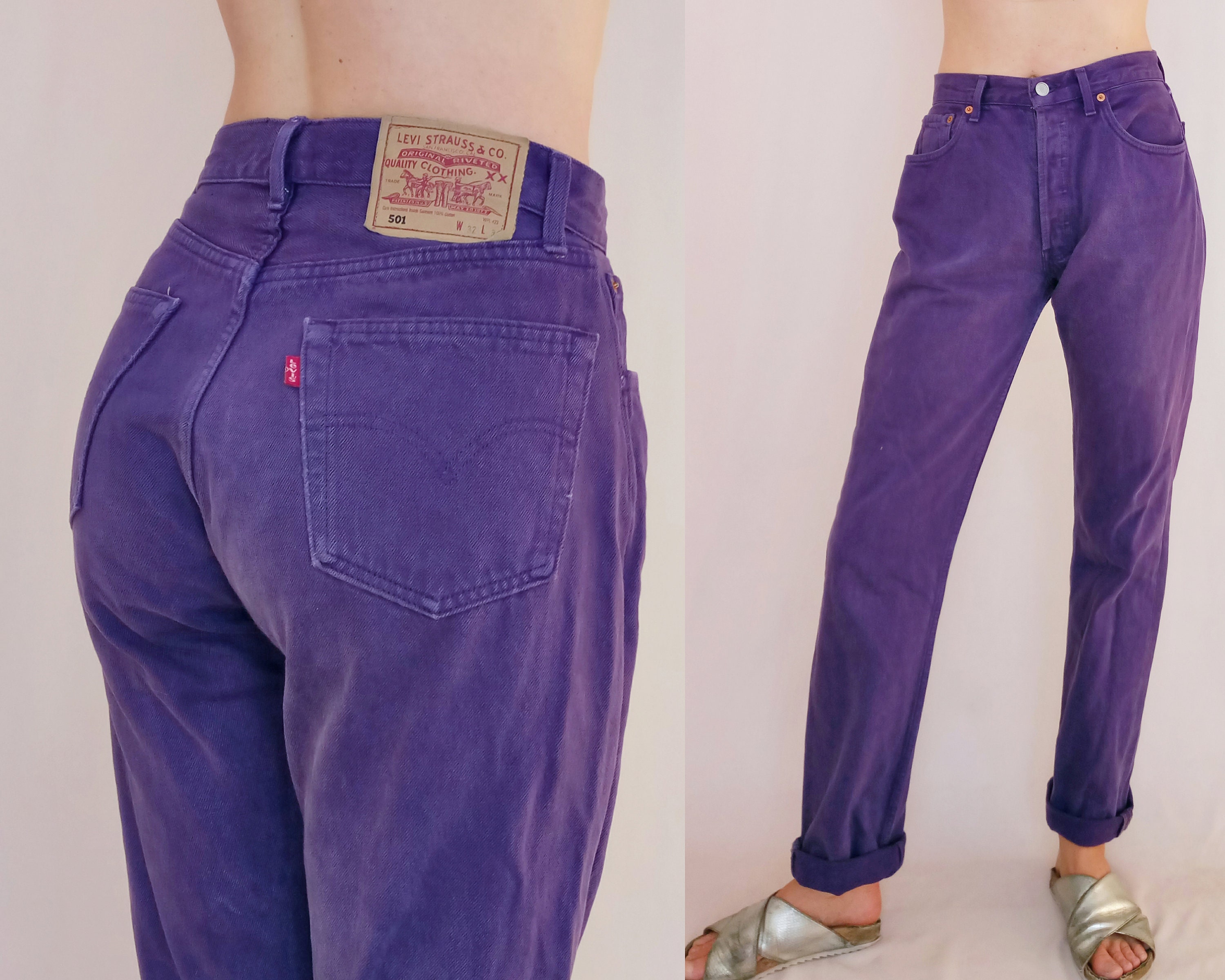RESERVED Purple Levi 501 90s Levis 501 Vintage Jeans 29 - Etsy