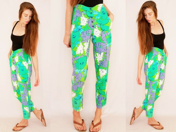 high waisted floral pants