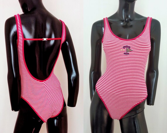 red and white striped bodysuit