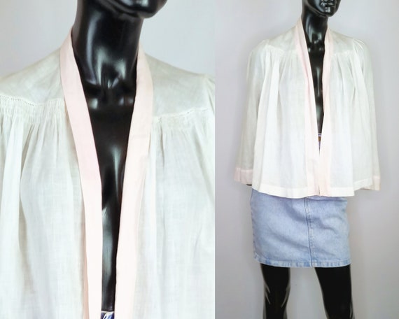 Edwardian bed jacket, 1910s coverup, vintage kimon