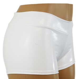 White pvc shorts shop