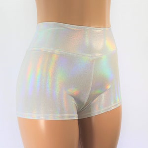 white high waisted booty shorts