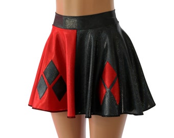 Half red half black skirt Clearance