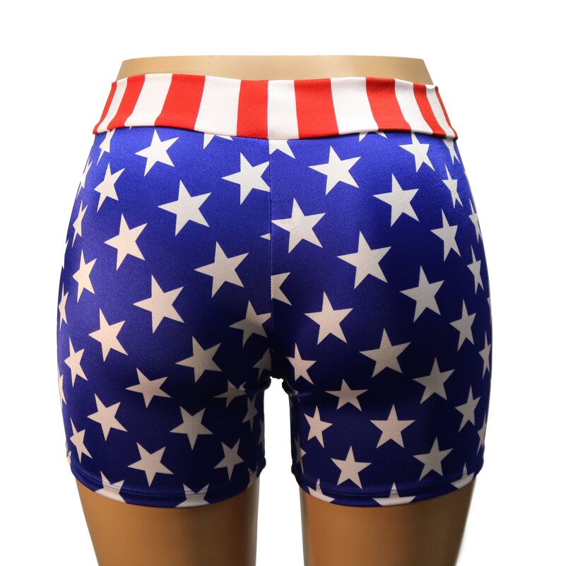 flag booty shorts