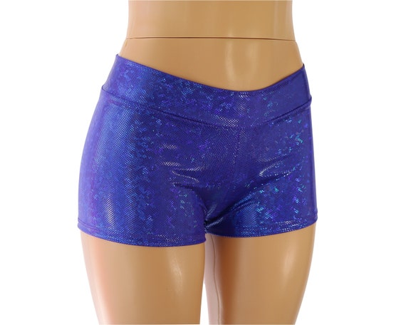 Blauw Hologram op Purple Spandex Mid 