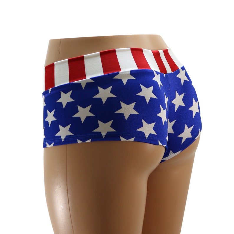 flag booty shorts