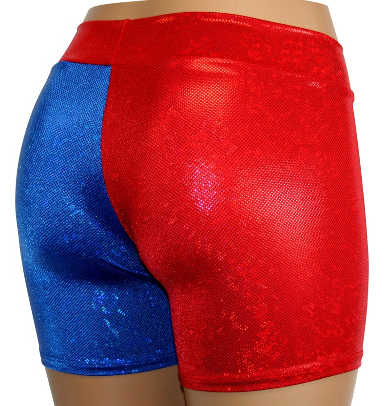 Harley Quinn Red & Blue Costume Shorts. Suicide Squad Etsy