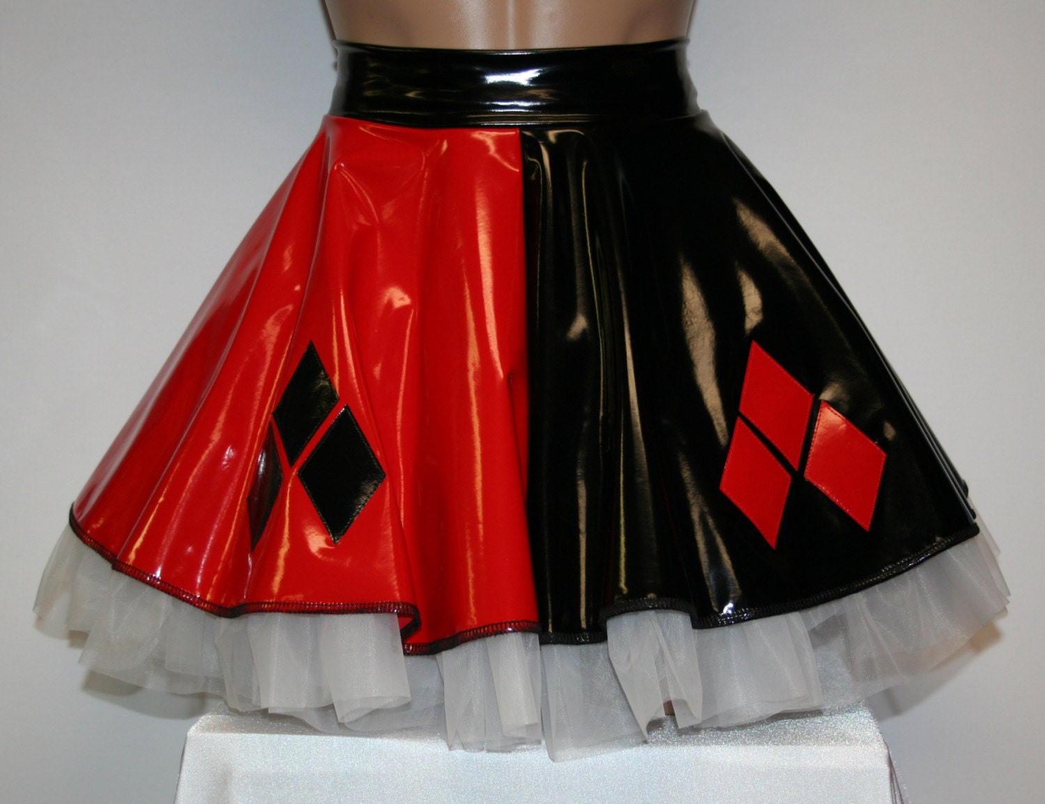 Harley Quinn Inspired Cosplay Red & Black Vinyl Skirt. ALL Etsy
