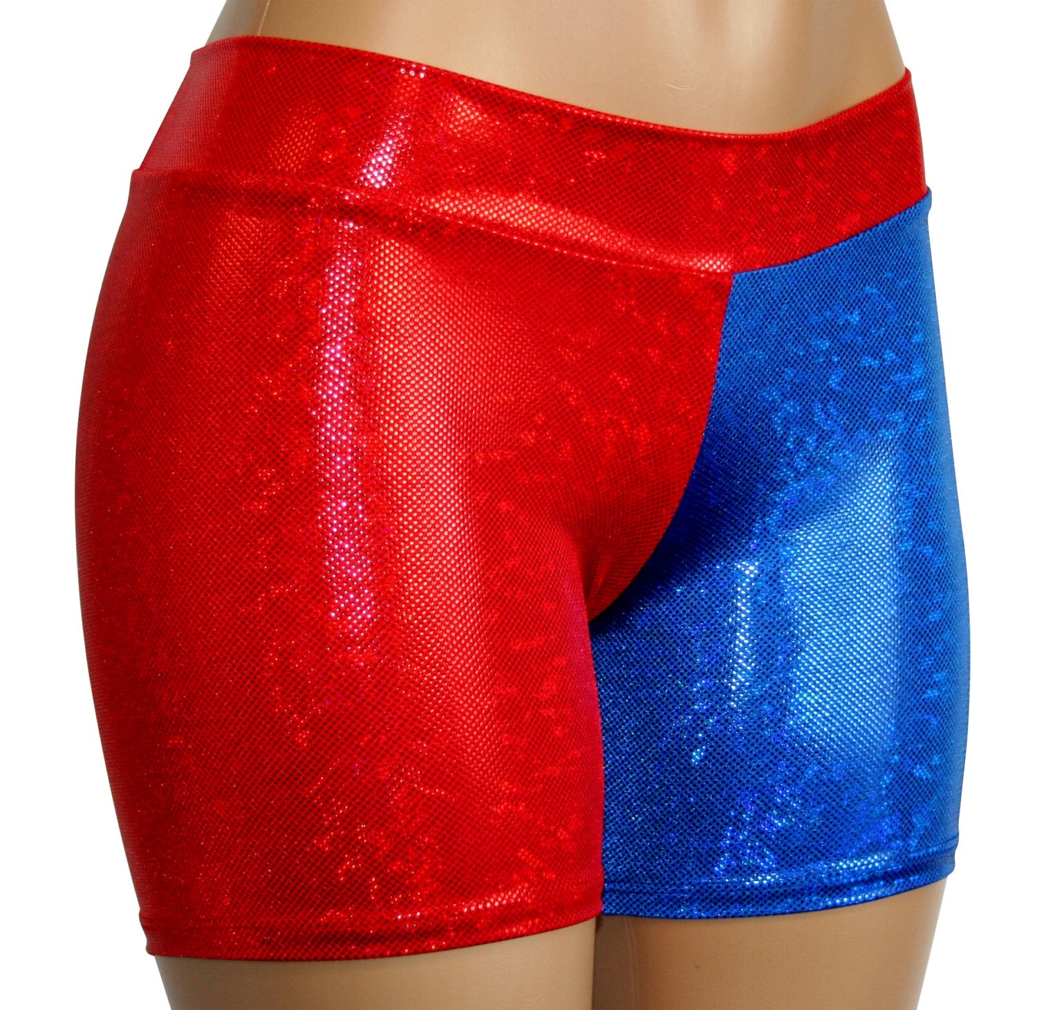 Harley Quinn Red \u0026 Blue Costume Shorts 