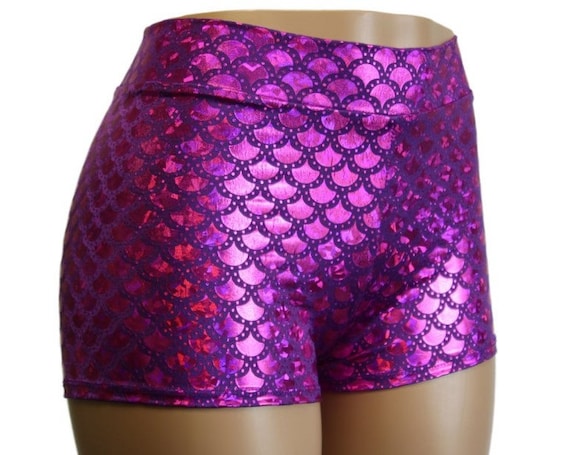 8 Colors of Mermaid High Waist Booty Shorts Gold Black Silver