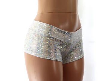 20 Colors Hologram Shiny Spandex Stretchy Booty Shorts - Low Rise and Cheeky!
