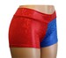 Red and Blue Hologram Booty Shorts.  Mid Rise and High Waist with Full Coverage. 