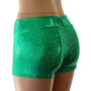 20 Colors Holographic Mosaic Print Booty Shorts. Child, Adult, Plus Sizes!