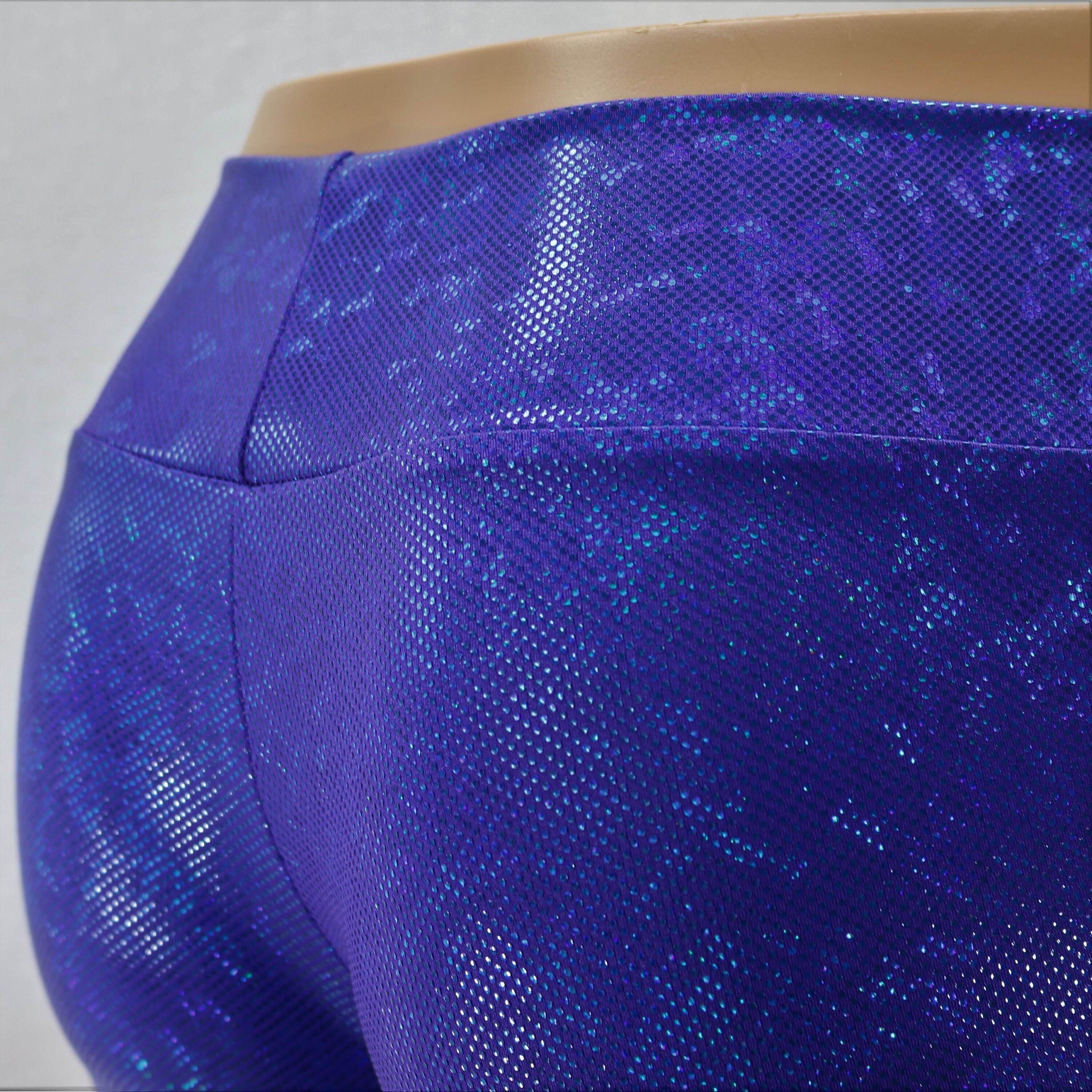 Royal Blue Hologram on Purple Spandex Longer Length Booty - Etsy