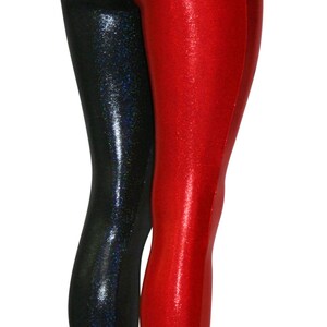 Black and Red Hologram Leggings Four Diamonds on Each Front Leg Great for Cosplay, Comic Con, Halloween, Workouts, and MORE image 5