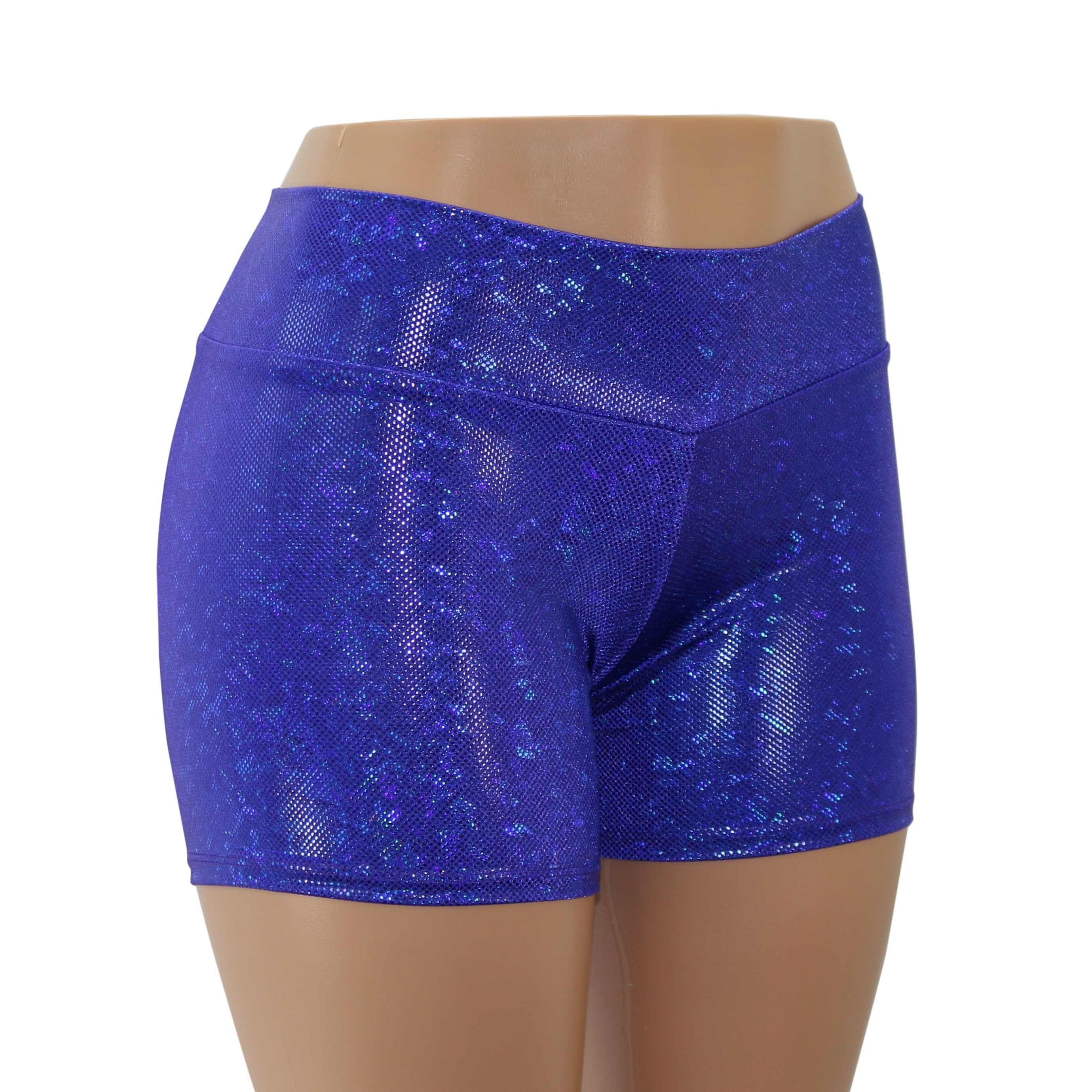 Royal Blue Hologram on Purple Spandex 